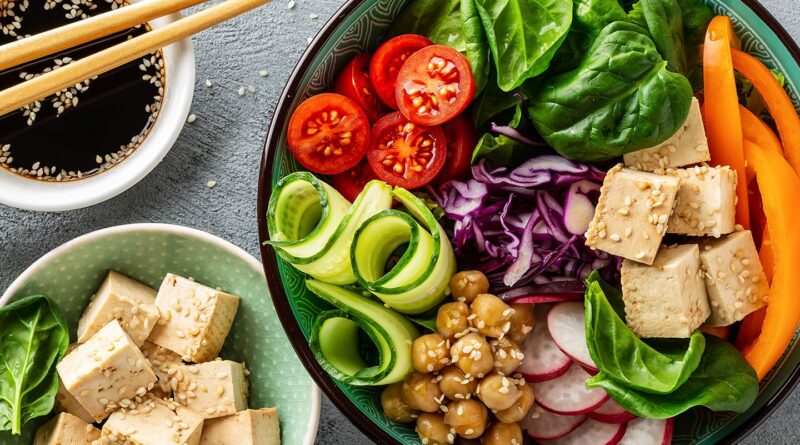 four types of vegan food products
